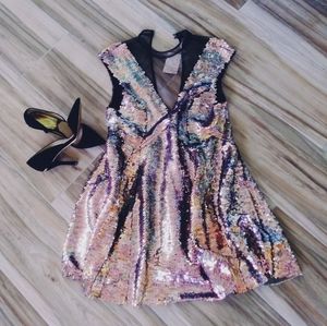 NWT Free People Medium Rose Gold Mermaid Dress